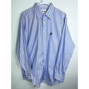 Walt Disney World Vintage Single Needle Tailoring Large Button Down Striped‎